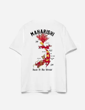 1385 Dragon Map Graphic T-Shirt - White - Unique Adventure Tee for Fans