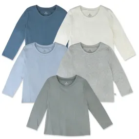 5-Pack Premium Organic Cotton Long Sleeve T-Shirts for Everyday Comfort