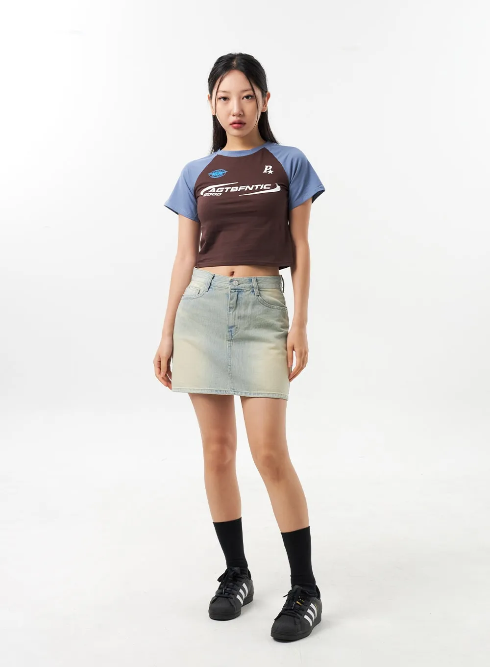 A-Line Denim Mini Skirt CU308