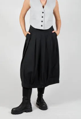 A-Line Skirt with Feature Hemline in Black