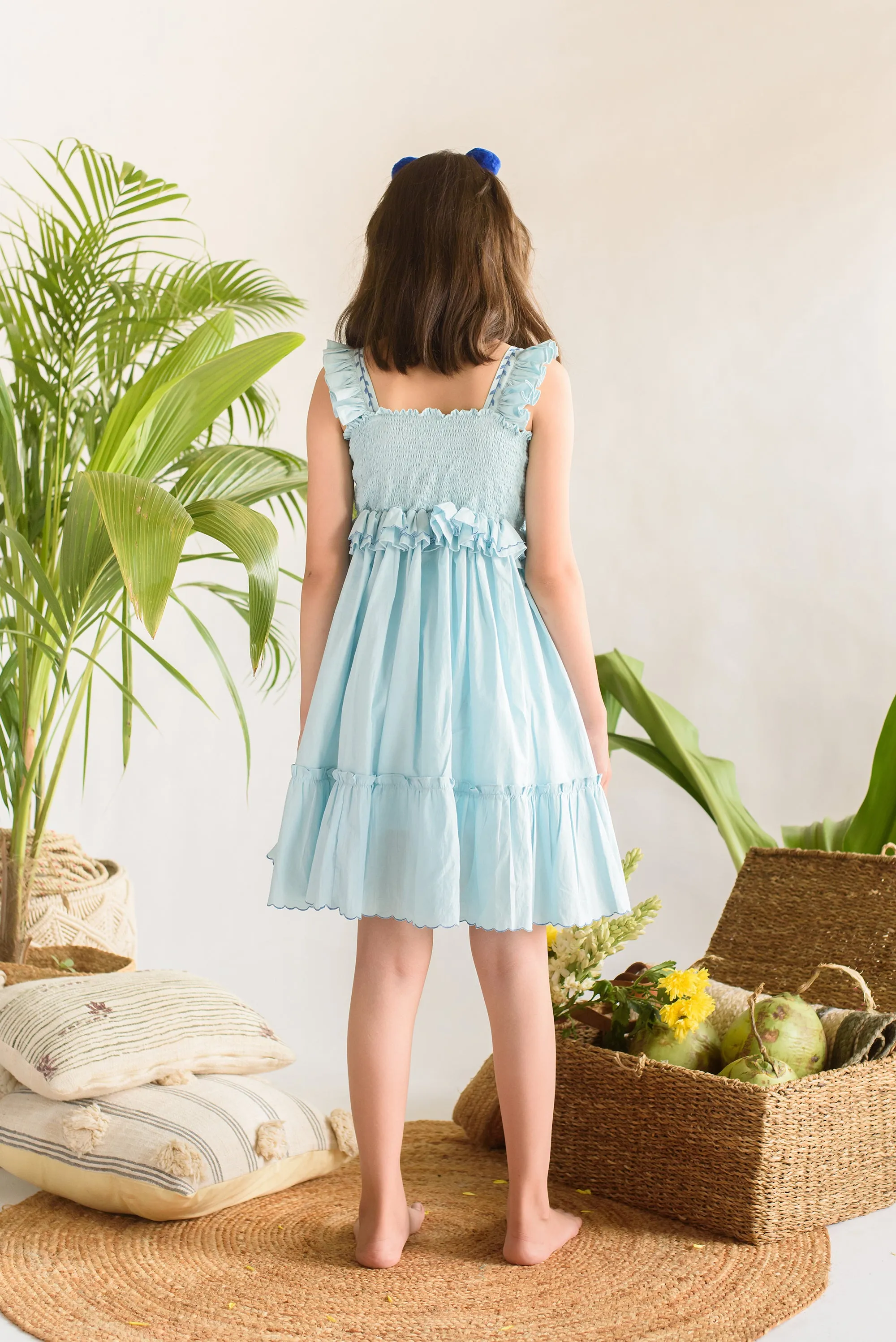 Briny Scallop- A-Line Dress For Girls