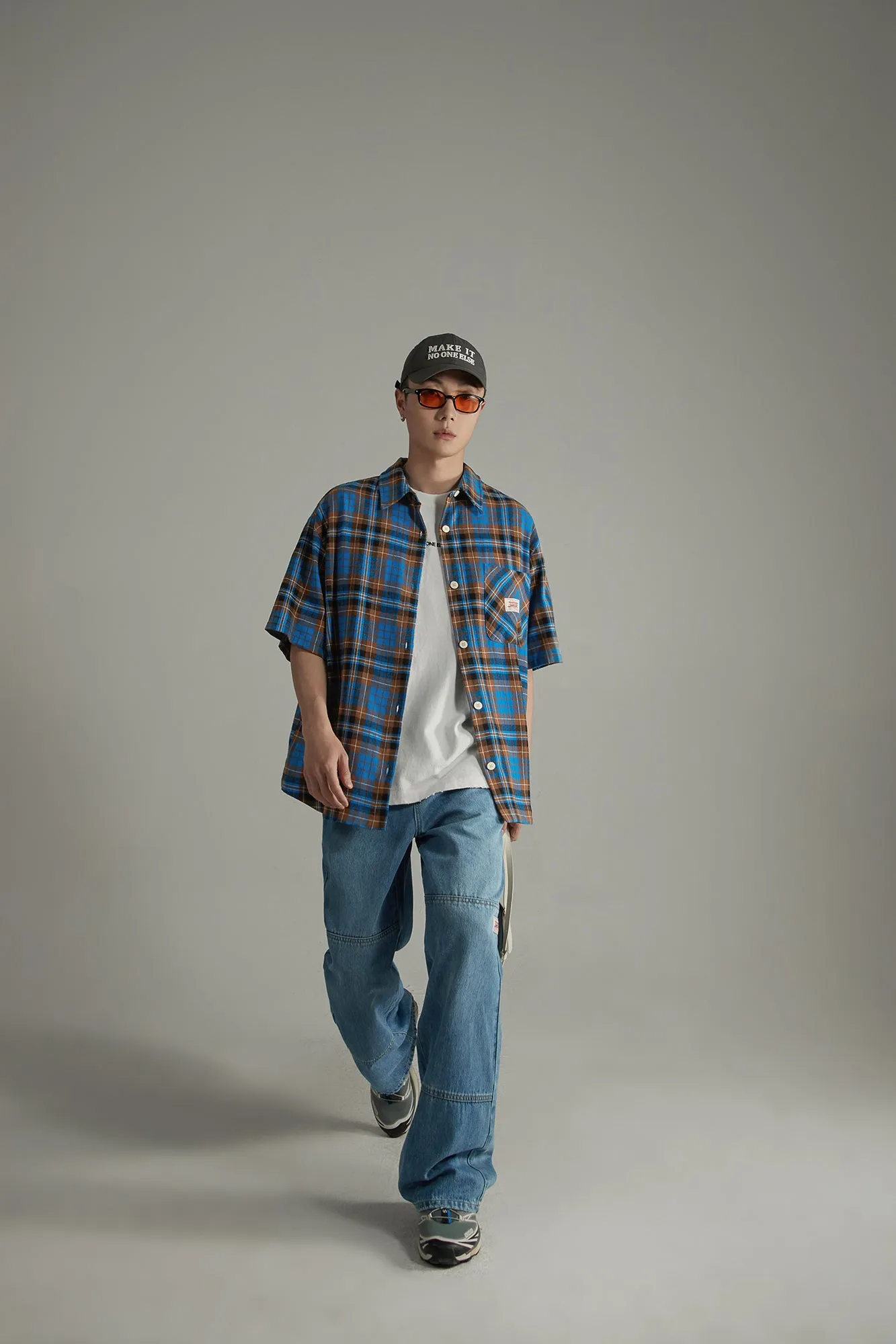 Check Loose-Fitting Short Sleeve Shirt