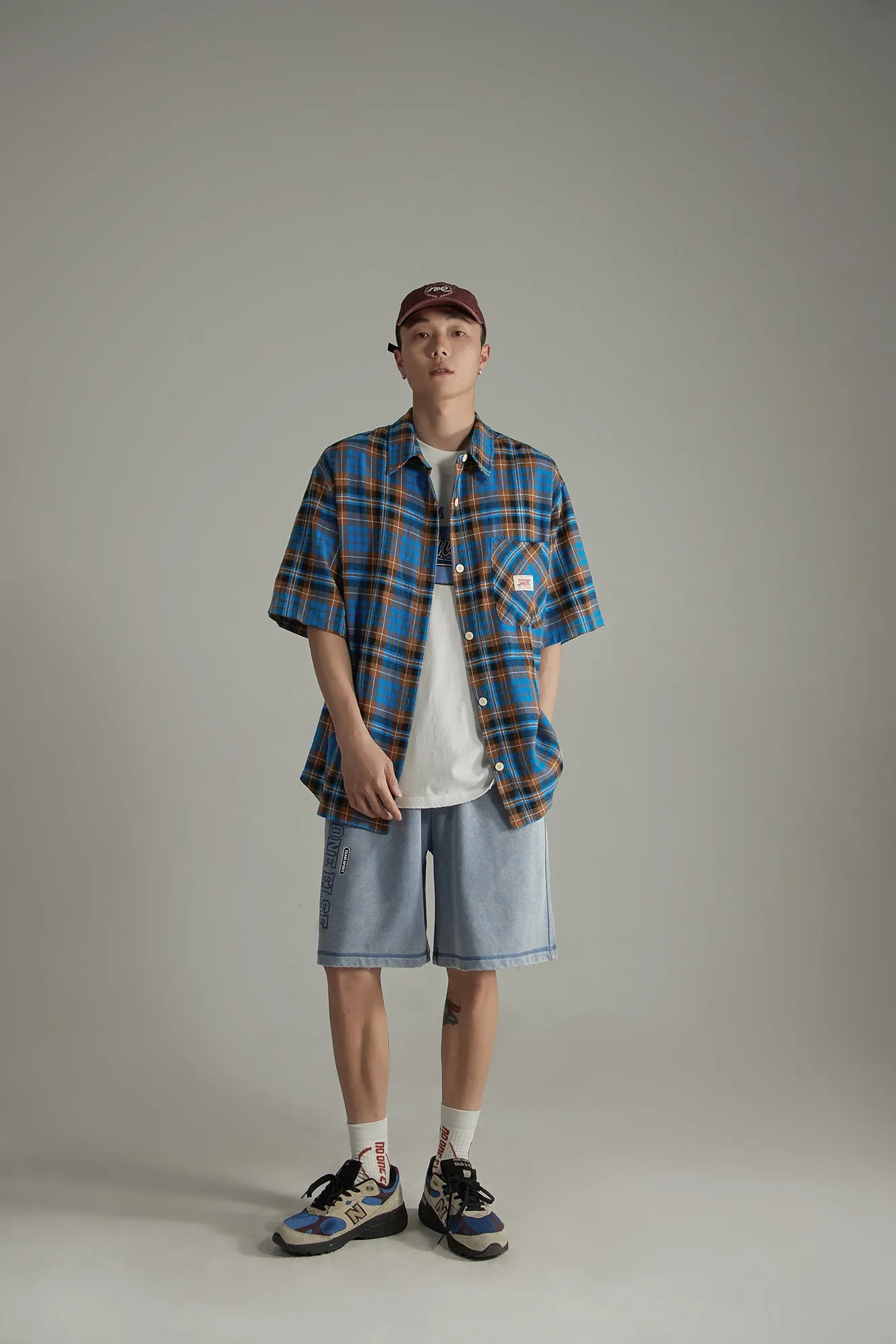 Check Loose-Fitting Short Sleeve Shirt