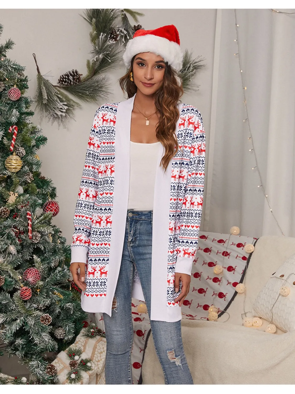 Christmas Open Front Cardigan