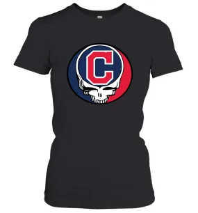 Cleveland Indians Grateful Dead Steal Your Face Baseball Womens T-Shirt