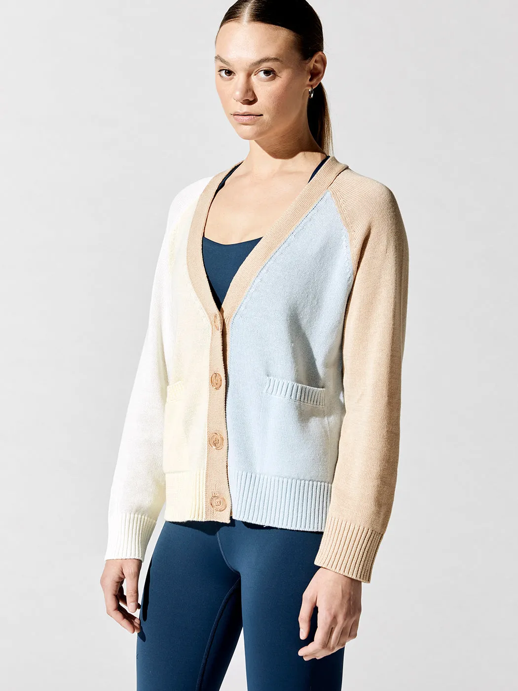 Contrast Cardigan - Oat Multi