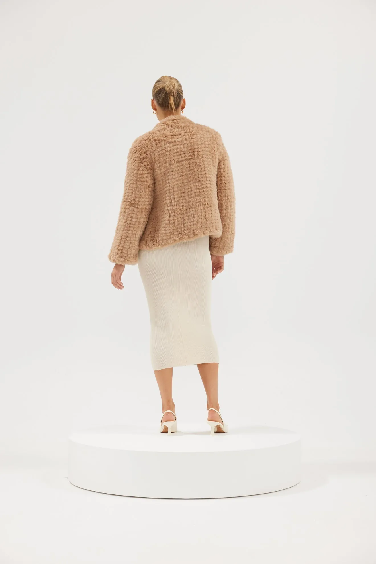 Stylish Beige Faux Valencia Jacket