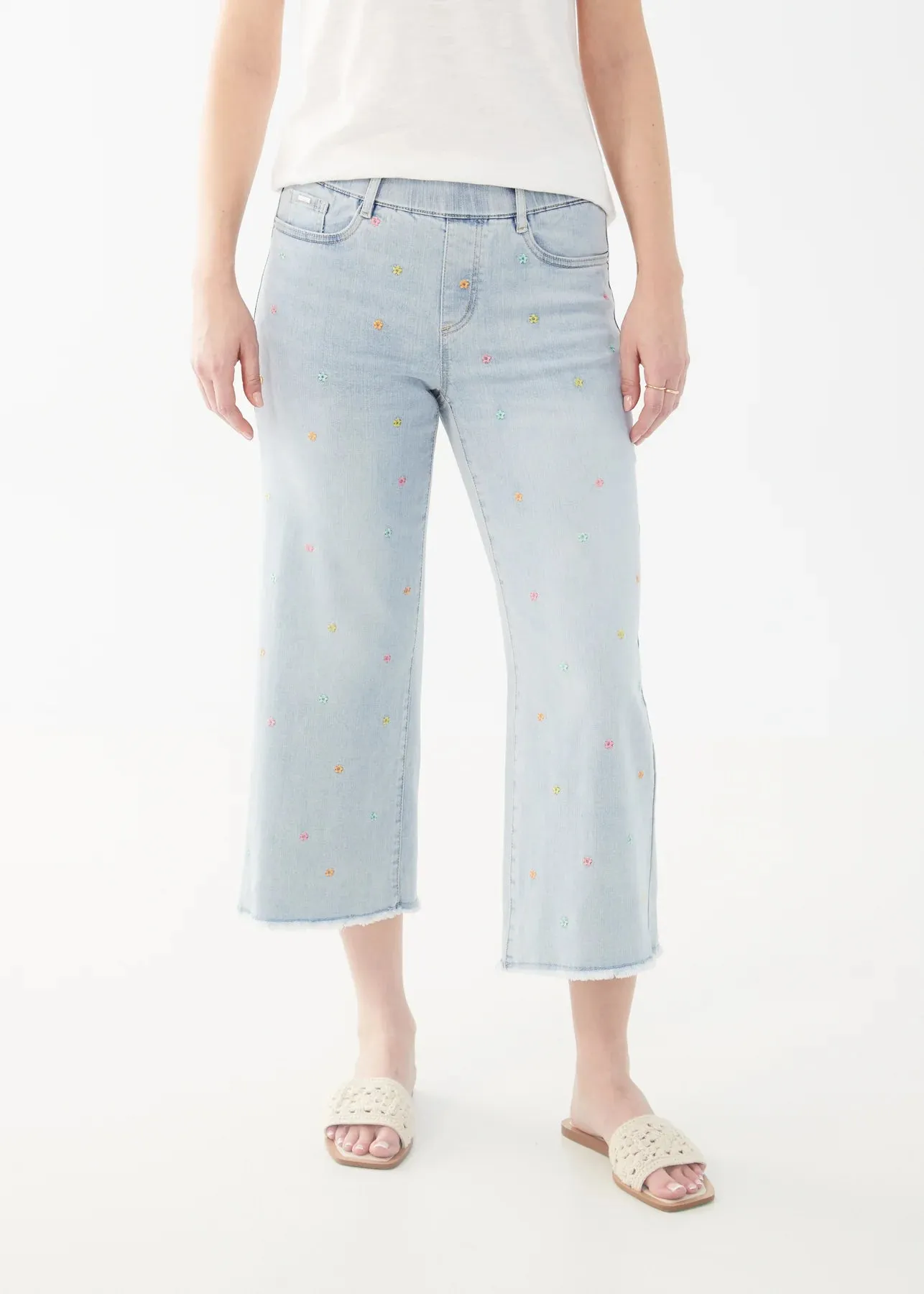 FDJ Pull-On Wide Crop Pants | Sky Blue