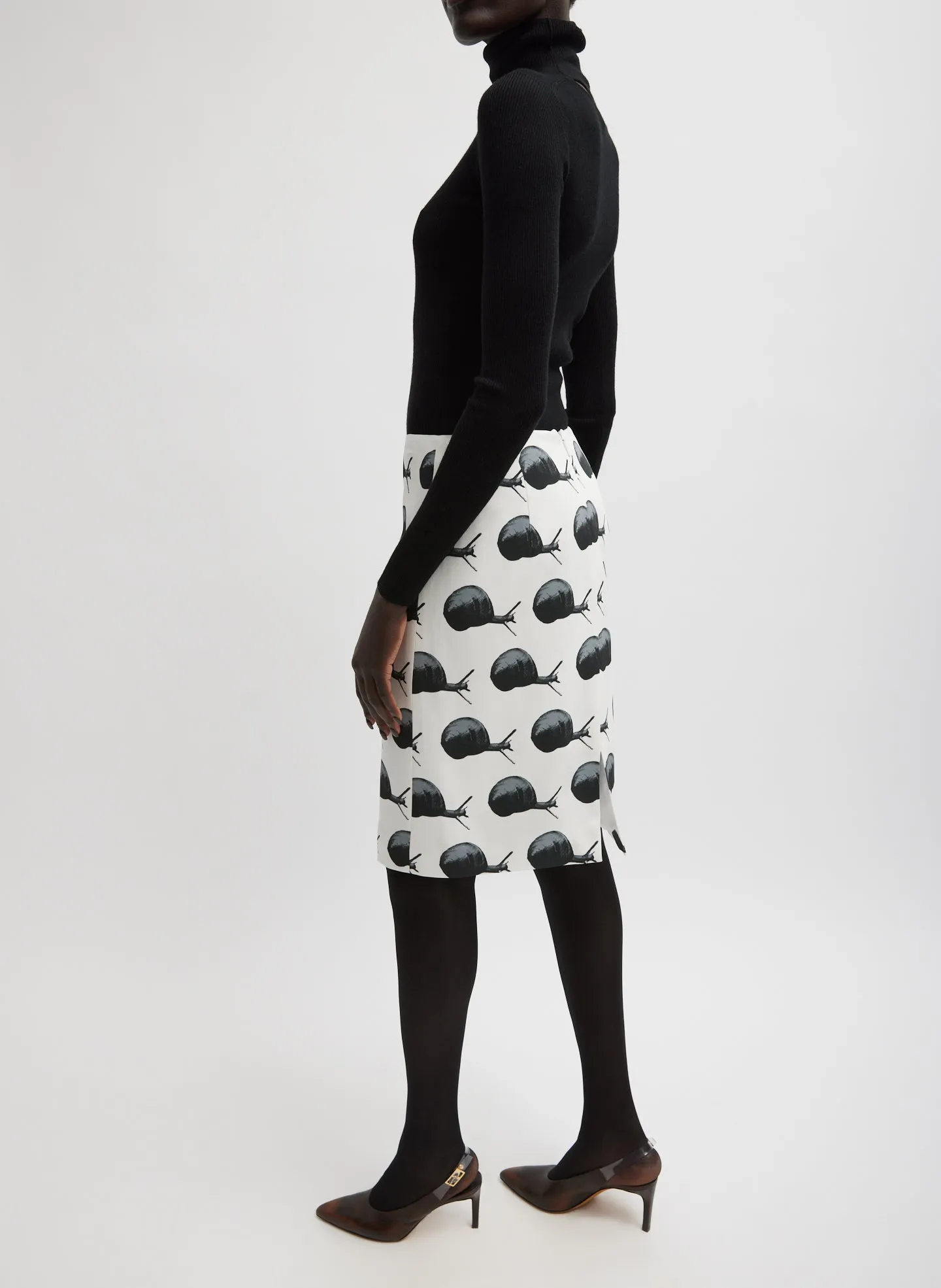 Gary Print On Stretch Crepe Pencil Skirt