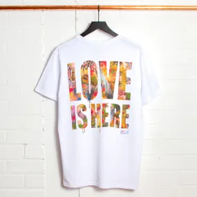 White Love Is Here Back Print T-shirt - Stylish Design