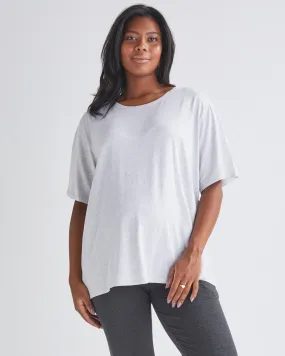 Maternity Bloom Over Size Tee - Marl Grey