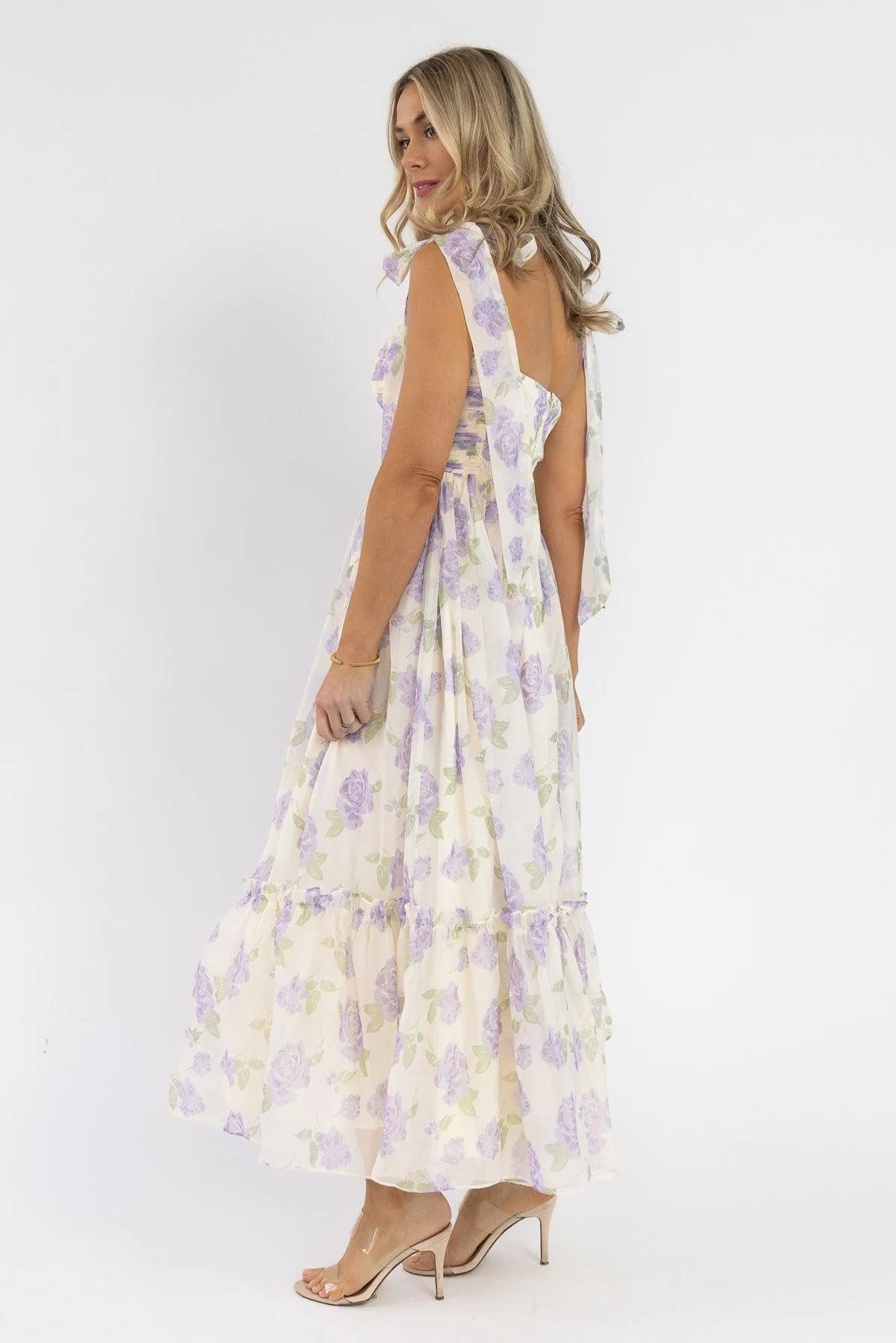 Sweet Serenade Lavender Floral Maxi Dress