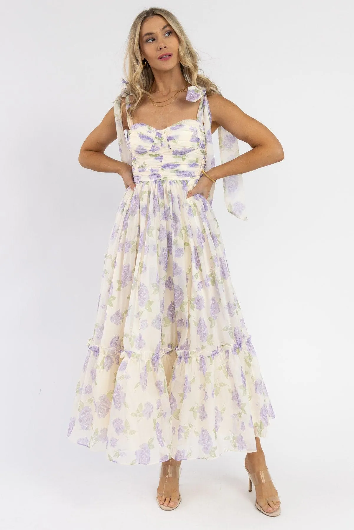 Sweet Serenade Lavender Floral Maxi Dress