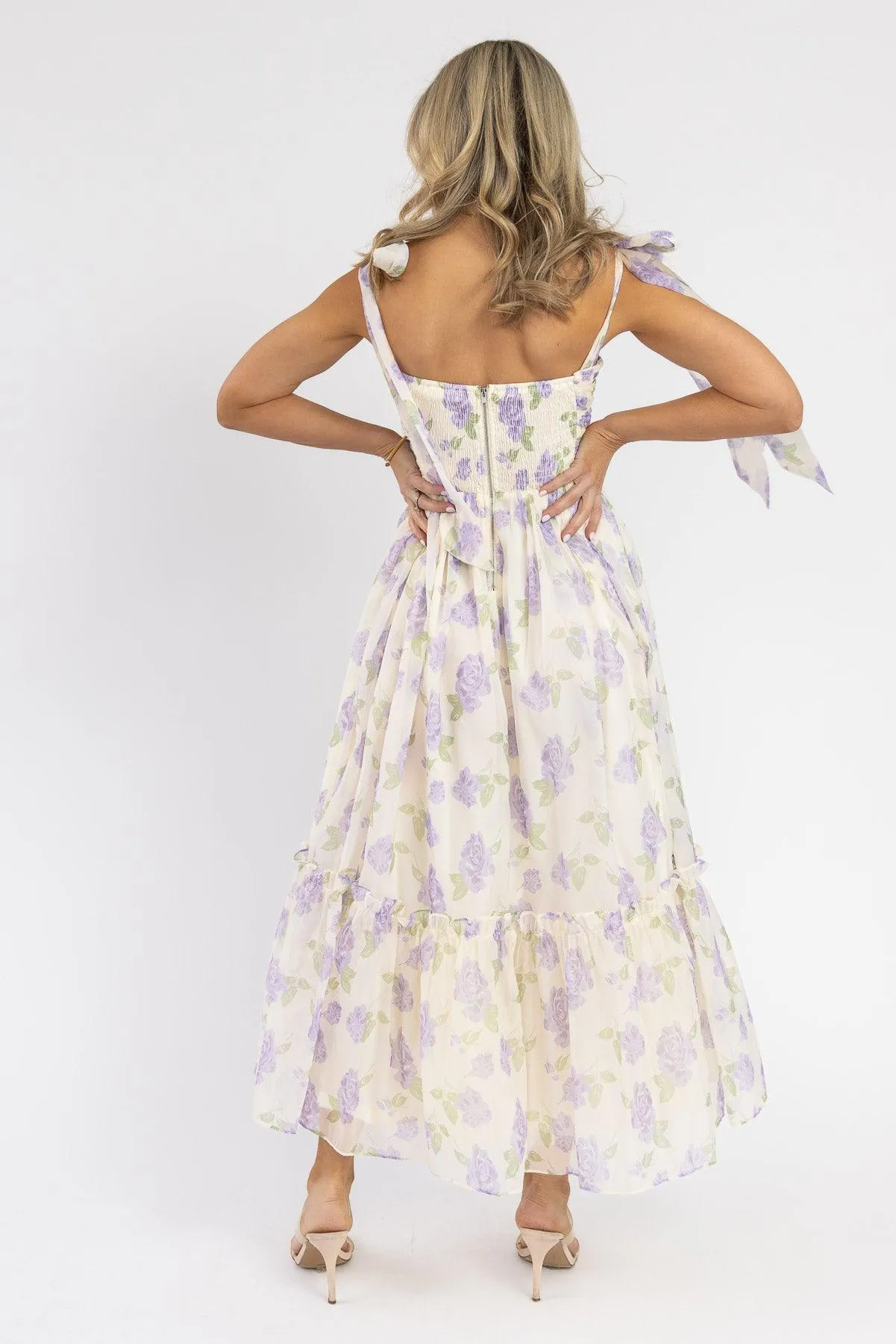 Sweet Serenade Lavender Floral Maxi Dress