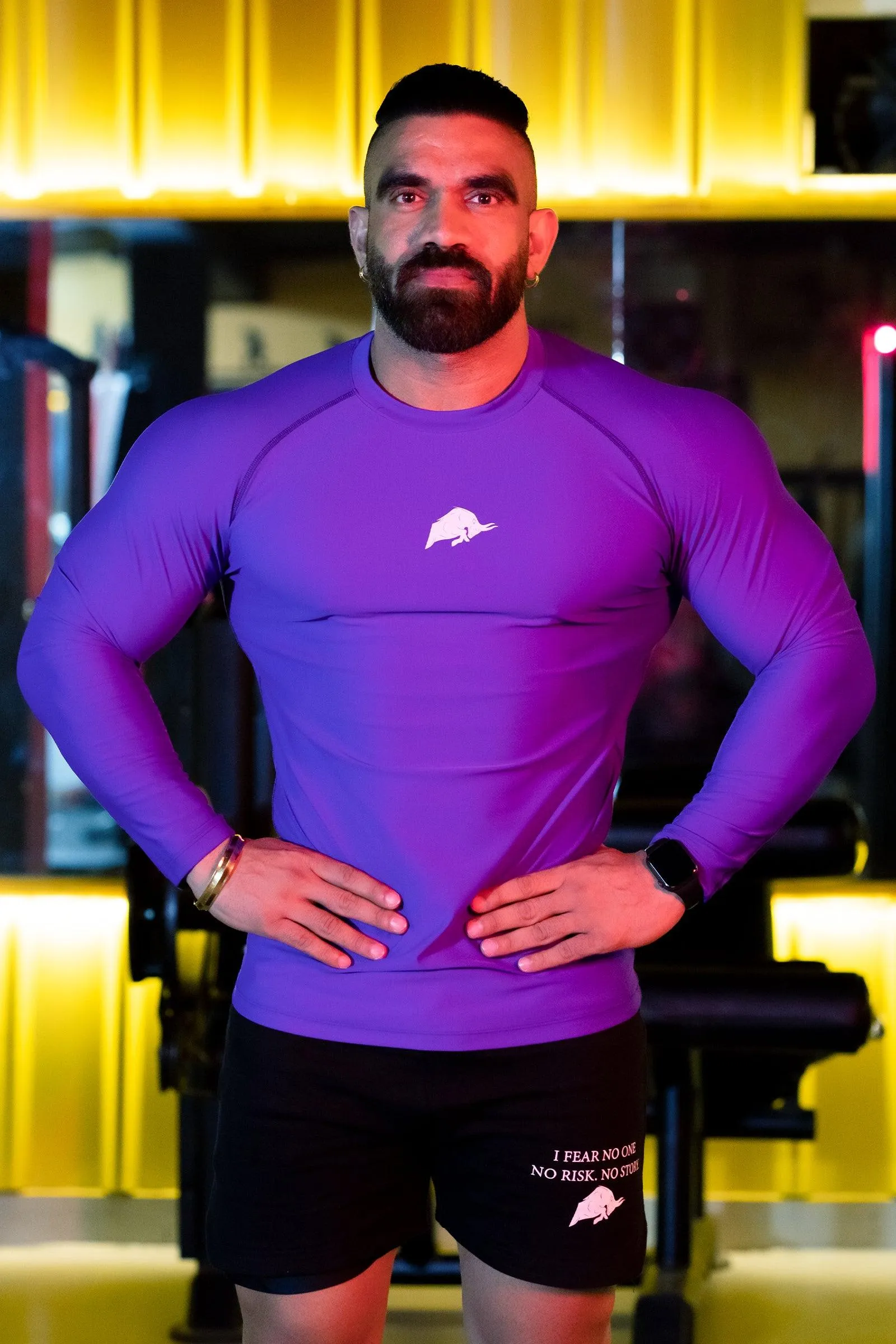 Wild Verve Compression T-shirt Full Sleeve (PURPLE)